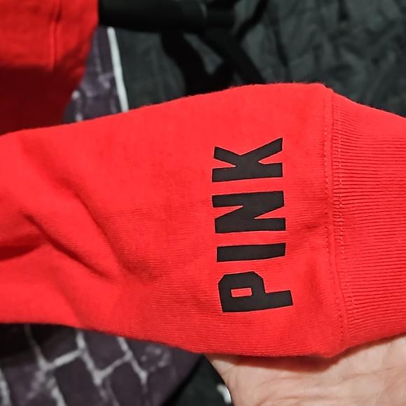 PINK Victoria's Secret Hoodie Pullover size Lg Red/White/Blue & Pink NWT - Picture 5 of 8